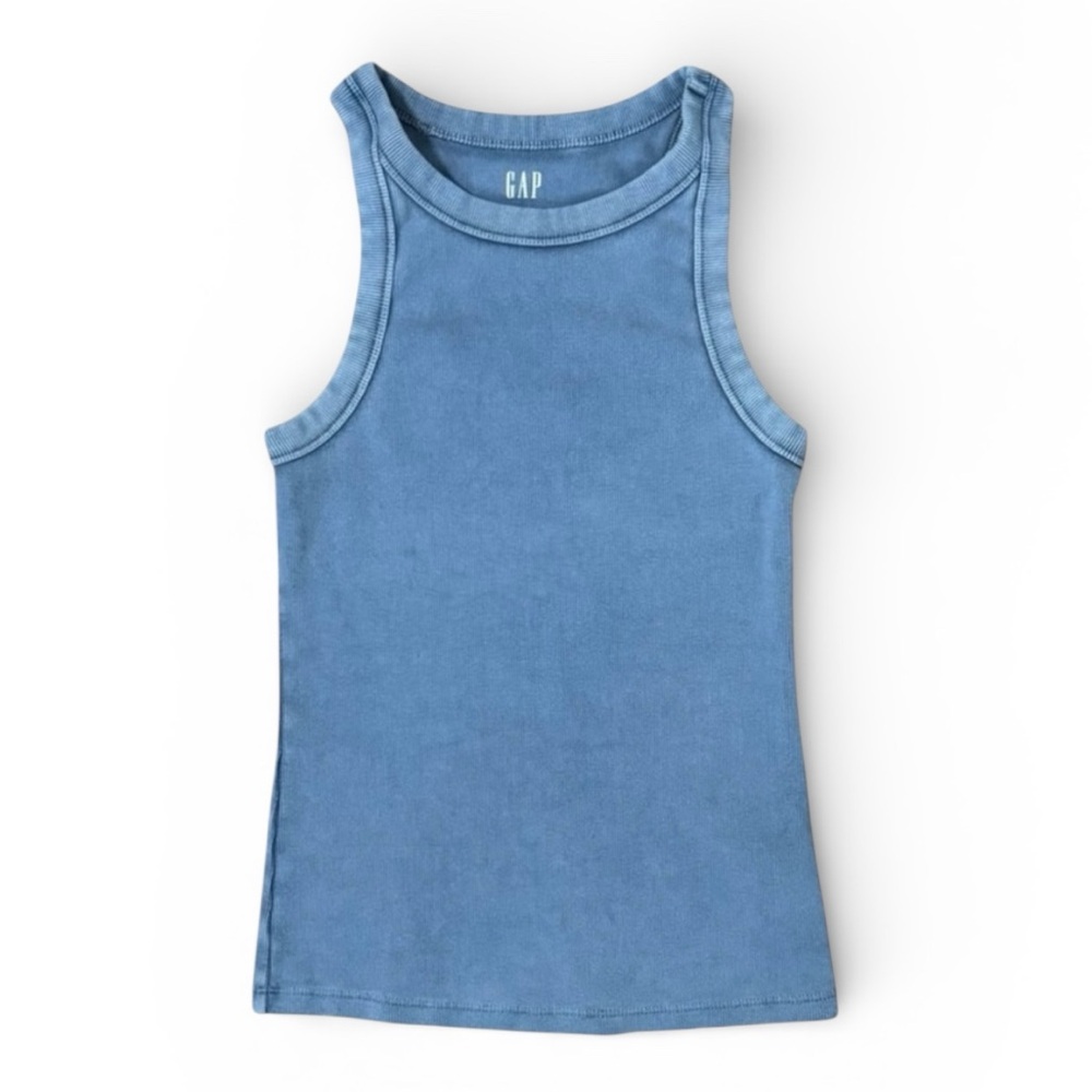 GAP Modern Ribbed Tank Top Faded Blue Sleeveless Women’s XS